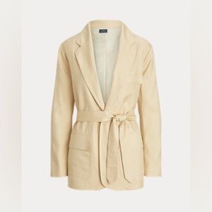 POLO Lauren Ralph Lauren Belted Mulberry Silk-wool Blazer Size 4